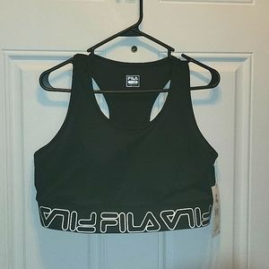 Fila All Day Bra Top Black/White Size 2x NWT